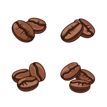 Illustration of Roasted Coffee Beans in Piles.