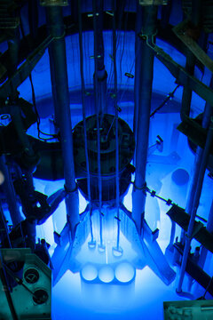 University of Missouri Nuclear Research Reactor's core: MURR's reactor with its core situated in a 30 foot deep pool of water. The country's only producer of certain medical radioisotopes