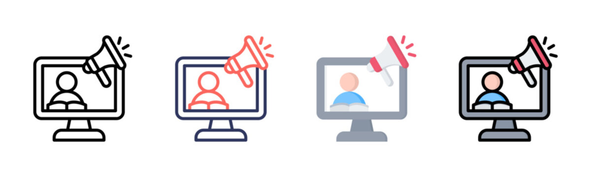 Elearning icon set multiple style collection