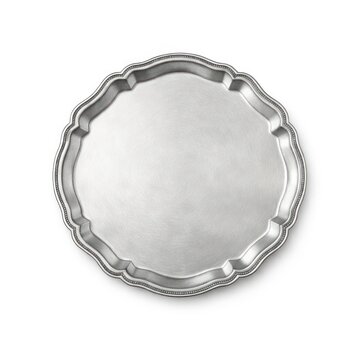 Elegant round silver platter