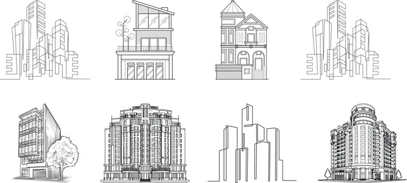 A vector set of church