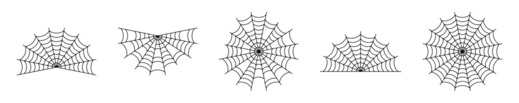 Symmetrical Spider Web Vector Designs Set