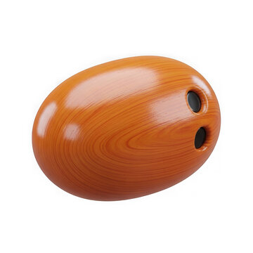 A wooden ocarina musical instrument