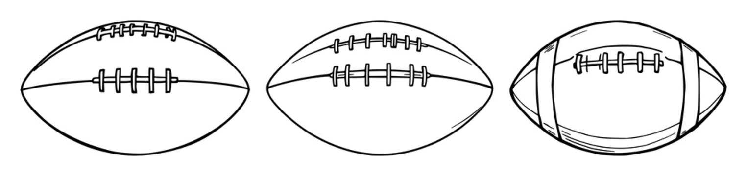 Football set with oval ball pattern illustration with gradiated colors and dynamic motion featuring sports, competition, victory with American, teams