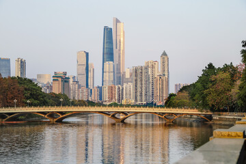 Obraz premium Guangzhou, China , city view of Zhujiang New Town district