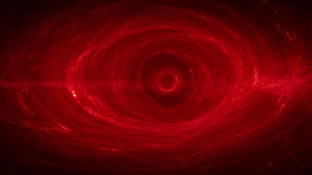 Hypnotic swirling tunnel of intensely red energy with a central focal point