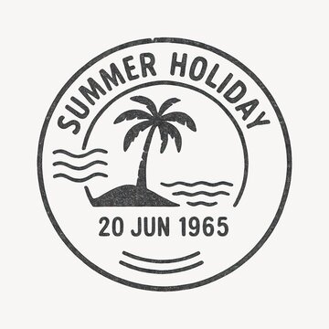 Vintage summer holiday stamp