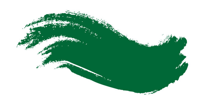 Grunge badge brush, hand drawn green paint brush