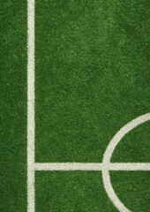 Obraz premium Vibrant soccer field lines captured.