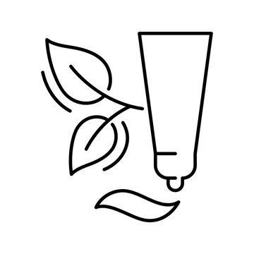 Massage cream icon. Healthcare and massage products line symbol. Black and white.