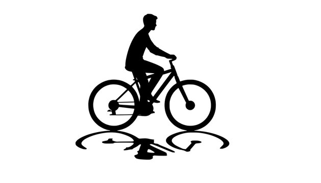 cyclist silhouette vector