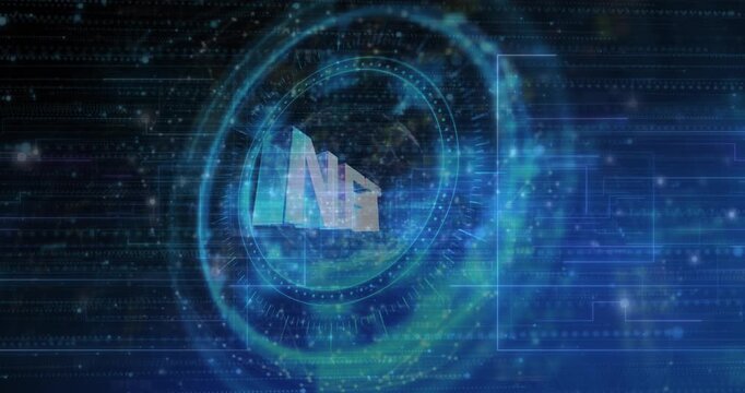 Animation of nft text, scopes scanning and data processing