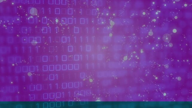 Animation of numbers changing and data processing molecules and numbers covid icons
