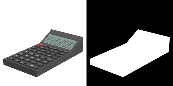 3D rendering illustration of an Electronic Scientific Calculator