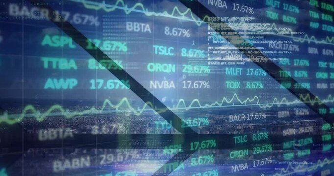 Animation of charts over cityscape