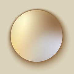 Golden Round Button Badge. Vector illustration