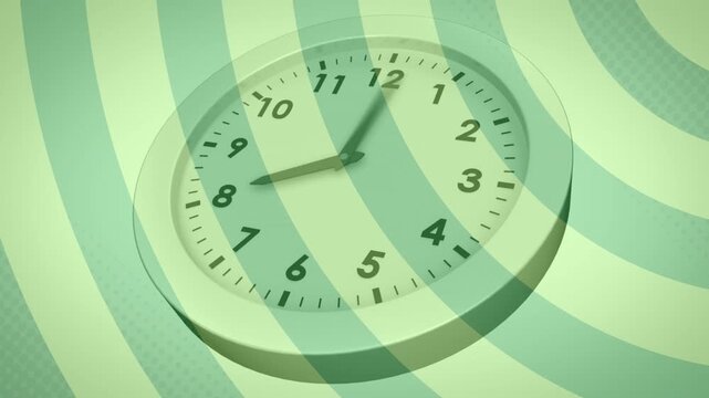 Initial offset causing clock hands rotating, moving and blurring while stripe sweeping showing time
