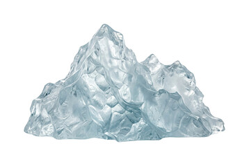 Fototapeta premium Crystal iceberg mountain side view isolated. Arctic environment element.