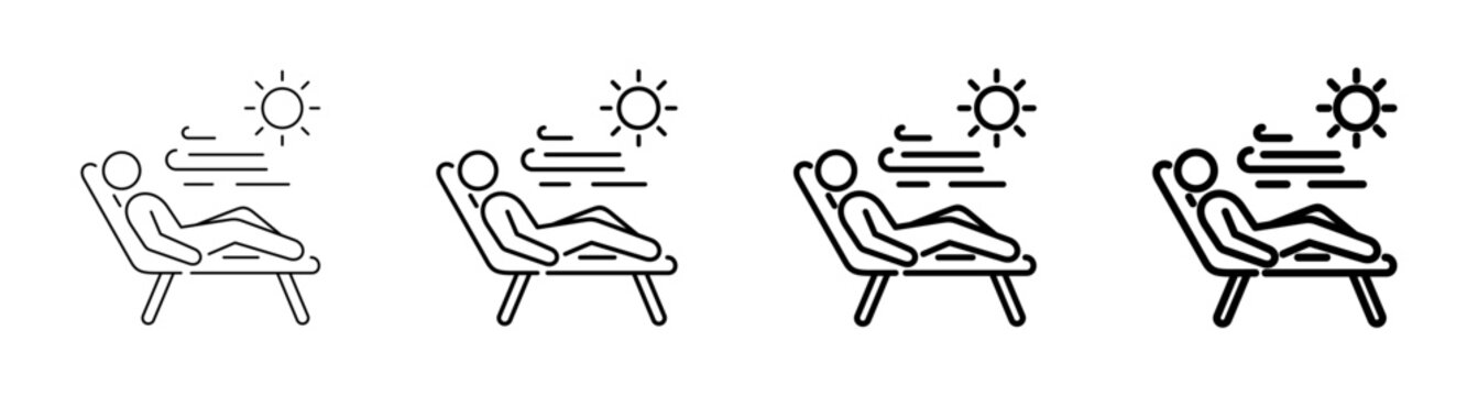 Relaxation and Mindful Break Line Art Icon Vector Illustration Editable