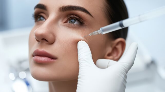 Cheekbone volumizing filler injection at the zygomatic arch.