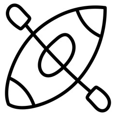 A linear design icon of rowing boat, canoe vector  © Vectorslab