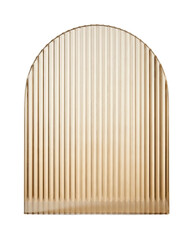 Golden fluted arched glass panel isolated. Decorative interior element. © PNG Lab
