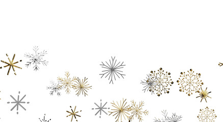 Elegant winter design with snowflakes on a white background, perfect for holiday greetings and fest © vegefox.com