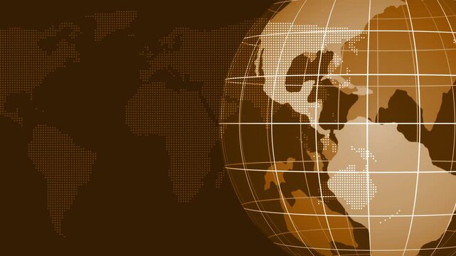 Digital globe earth map news background animation