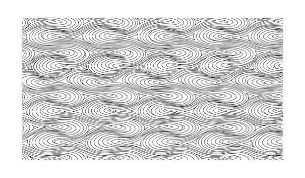 Seamless Op Art Geometric Wave Pattern Black and White Optical Illusion Vector Background