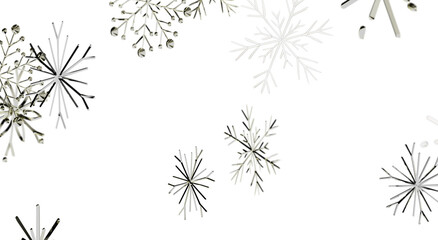 Elegant winter design with snowflakes on a white background, perfect for holiday greetings and seaso © vegefox.com