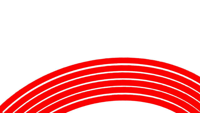 Red curved parallel arch lines hand drawn sketch