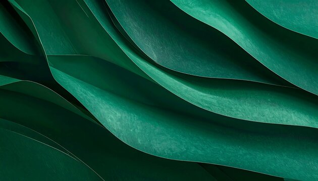 Abstract view of green, flowing shapes with subtle textures and shadows create a calming, organic feel