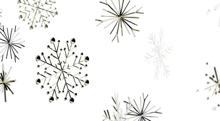 Obraz premium Elegant winter design featuring abstract snowflakes on white, perfect for backgrounds and holiday th