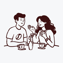Fototapeta premium People Having Coffee and Conversation