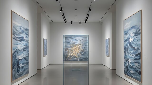 사람없는 전시관 내 미술작품 a work of art in a deserted exhibition hall