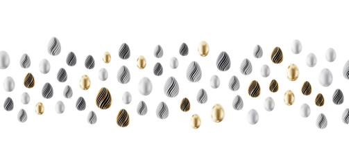 Stylish Easter eggs isolated on white background. Perfect for holiday design, greetings and festive concepts. Luxurious © vegefox.com