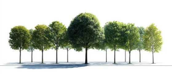 Trees Lined Up in Row silhouette vector illustration eps