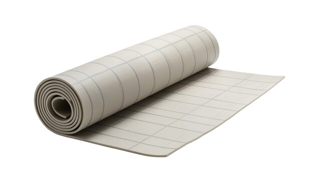 Rolled gray grid paper, showing ruled lines and a dark gray edge
