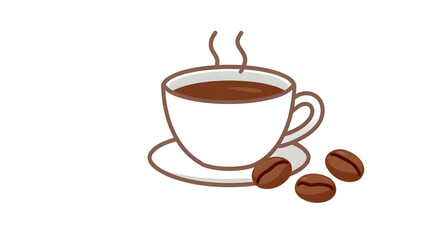 Fototapeta premium coffee icon illustration, cup icon illustration, mug icon illustration, beans icon illustration, espresso icon illustration, latte icon illustration, cappuccino icon illustration, brew icon illustrati