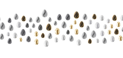 Stylish Easter eggs with a modern design on a white background. Perfect for holiday greetings, backgrounds, and celebrat © vegefox.com