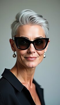 Ai affascinante donna dai capeli certi e grigi 03