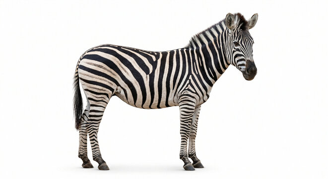 zebra on white background