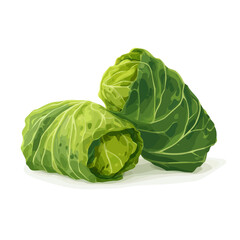 Fototapeta premium Flat 2D Cabbage Rolls vector illustration, icon graphic on white background