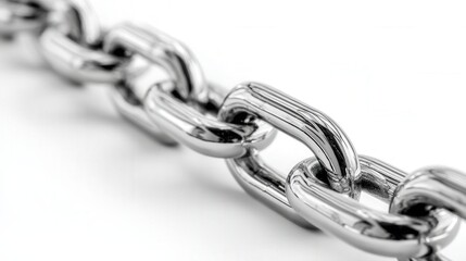 Fototapeta premium Chain symbolizes connection. Metallic chain on background illustrates seamless production connectivity. Visual depiction of linked metal chain highlighting unified logistics and supply systems