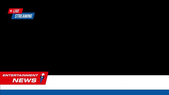 Animated Entertainment News Lower Third on Transparent Background Alpha Overlay