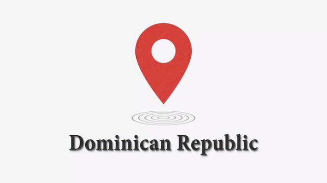 Red map marker location pin drop animation with ripple effect on white background pin icon navigation graphic element destination tra