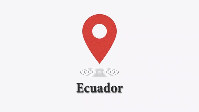 Red map marker location pin drop animation with ripple effect on white background pin icon navigation graphic element destination tra