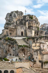 Matera– a city carved into the rock. The historic part of Matera, Italy.	
