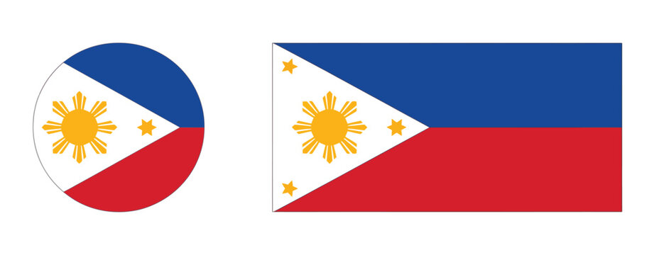 Flag of the Philippines, national banner with blue and red horizontal stripes, white triangle, golden sun, and three stars, symbolizing freedom, democracy, and national pride