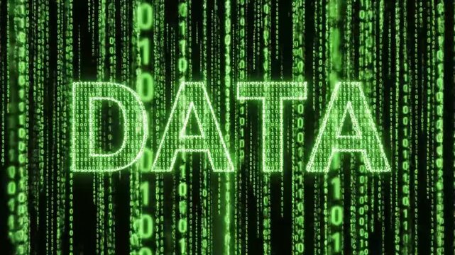 Digital binary code data matrix animation